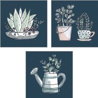 Framed 'Plants Life 3 Piece Art Print Set' border=