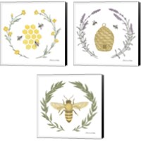 Framed Happy to Bee Home 3 Piece Canvas Print Set