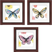 Framed 'Beautiful Butterfly 3 Piece Framed Art Print Set' border=