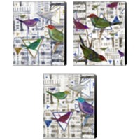 Framed 'Bird Intersection 3 Piece Canvas Print Set' border=