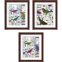 Framed 'Bird Intersection 3 Piece Framed Art Print Set' border=