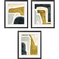 Framed Brushy Shapes 3 Piece Framed Art Print Set