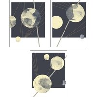 Framed 'Planetary Weights 3 Piece Art Print Set' border=