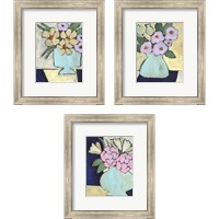 Framed 'Distressed Bouquet 3 Piece Framed Art Print Set' border=