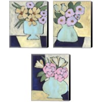 Framed 'Distressed Bouquet 3 Piece Canvas Print Set' border=