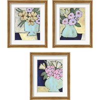 Framed 'Distressed Bouquet 3 Piece Framed Art Print Set' border=