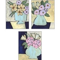 Framed 'Distressed Bouquet 3 Piece Art Print Set' border=