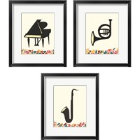 Framed Cut Paper Instruments 3 Piece Framed Art Print Set