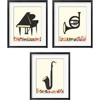 Framed Cut Paper Instruments 3 Piece Framed Art Print Set