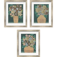 Framed 'Flower Garden Bouquet 3 Piece Framed Art Print Set' border=