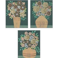 Framed 'Flower Garden Bouquet 3 Piece Art Print Set' border=