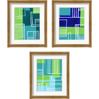 Framed 'On the Line 3 Piece Framed Art Print Set' border=