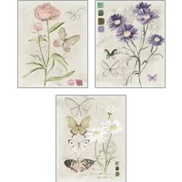 Framed 'Field Notes Florals 3 Piece Art Print Set' border=