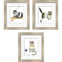 Framed Coffee Cats 3 Piece Framed Art Print Set