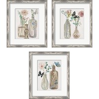 Framed 'Butterflies & Flowers 3 Piece Framed Art Print Set' border=