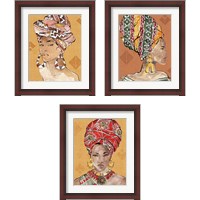 Framed African Flair Warm 3 Piece Framed Art Print Set