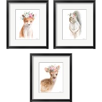 Framed 'Wild for Flowers 3 Piece Framed Art Print Set' border=