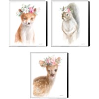 Framed 'Wild for Flowers 3 Piece Canvas Print Set' border=