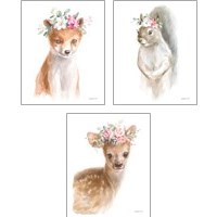 Framed 'Wild for Flowers 3 Piece Art Print Set' border=