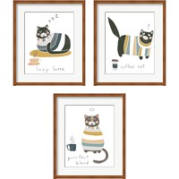 Framed Coffee Cats 3 Piece Framed Art Print Set