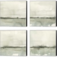 Framed 'Winter Reflections 4 Piece Canvas Print Set' border=