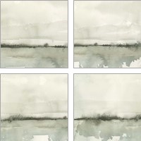 Framed 'Winter Reflections 4 Piece Art Print Set' border=