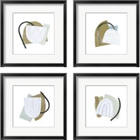 Framed 'Mod Rainbow Collage 4 Piece Framed Art Print Set' border=