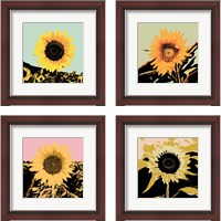 Framed Pop Art Sunflower 4 Piece Framed Art Print Set