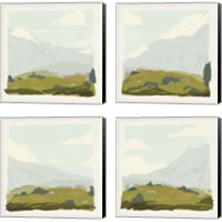 Framed 'Alpine Ascent  4 Piece Canvas Print Set' border=