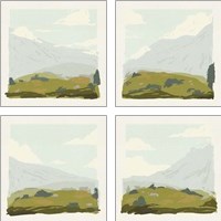 Framed 'Alpine Ascent  4 Piece Art Print Set' border=