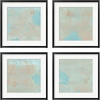 Framed 'Spring Abstract 4 Piece Framed Art Print Set' border=