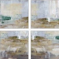 Framed 'Lake Breeze 4 Piece Art Print Set' border=