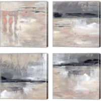 Framed 'Dusk Reflections 4 Piece Canvas Print Set' border=