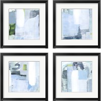 Framed 'Oceanic Shimmer 4 Piece Framed Art Print Set' border=