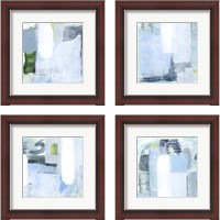 Framed 'Oceanic Shimmer 4 Piece Framed Art Print Set' border=