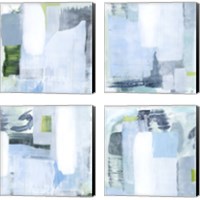 Framed 'Oceanic Shimmer 4 Piece Canvas Print Set' border=
