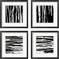 Framed 'Streaking Paths 4 Piece Framed Art Print Set' border=