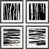 Framed 'Streaking Paths 4 Piece Framed Art Print Set' border=
