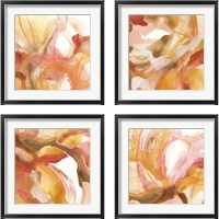 Framed 'Sunset Marble 4 Piece Framed Art Print Set' border=