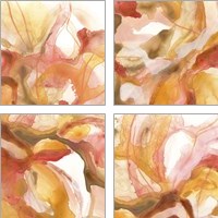 Framed 'Sunset Marble 4 Piece Art Print Set' border=