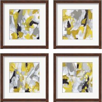 Framed 'Citron Confetti 4 Piece Framed Art Print Set' border=