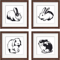 Framed 'Winter Rabbit 4 Piece Framed Art Print Set' border=
