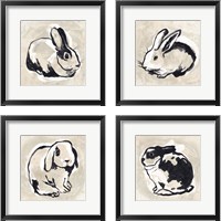 Framed Antique Rabbit 4 Piece Framed Art Print Set