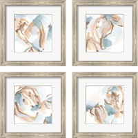 Framed 'Abstracted Shells 4 Piece Framed Art Print Set' border=