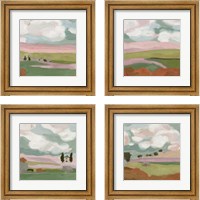 Framed 'Violet Fields 4 Piece Framed Art Print Set' border=