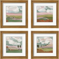 Framed Violet Fields 4 Piece Framed Art Print Set