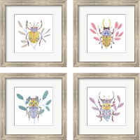 Framed Floral Beetles 4 Piece Framed Art Print Set