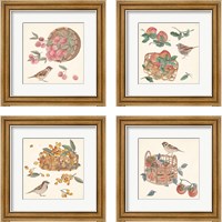 Framed 'Basket with Fruit4 Piece Framed Art Print Set' border=