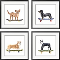 Framed Pups on Wheels 4 Piece Framed Art Print Set