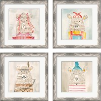 Framed 'Lids Bear 4 Piece Framed Art Print Set' border=